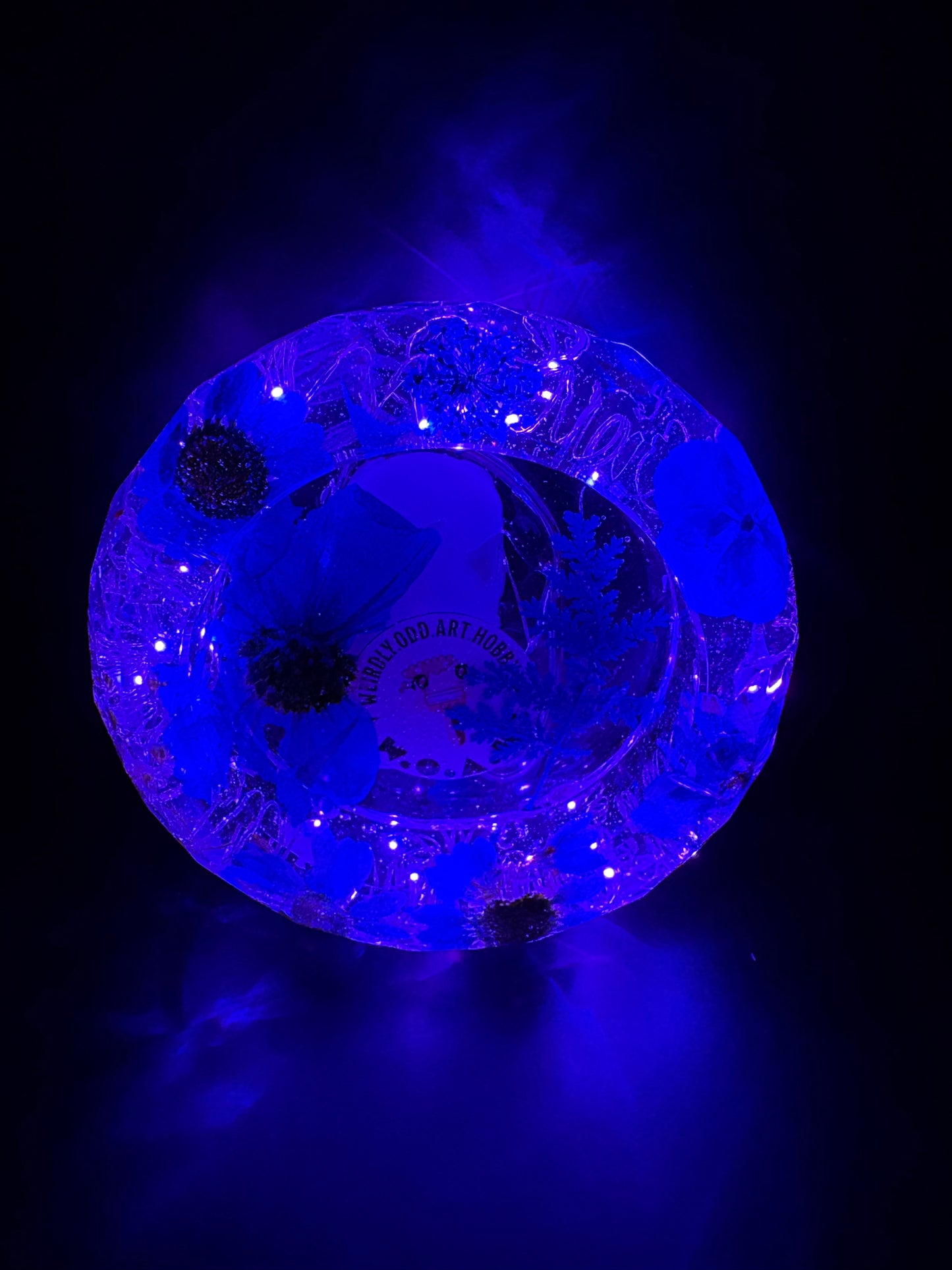 BLUE SLIM OCTAGON LIGHT UP ASHTRAY
