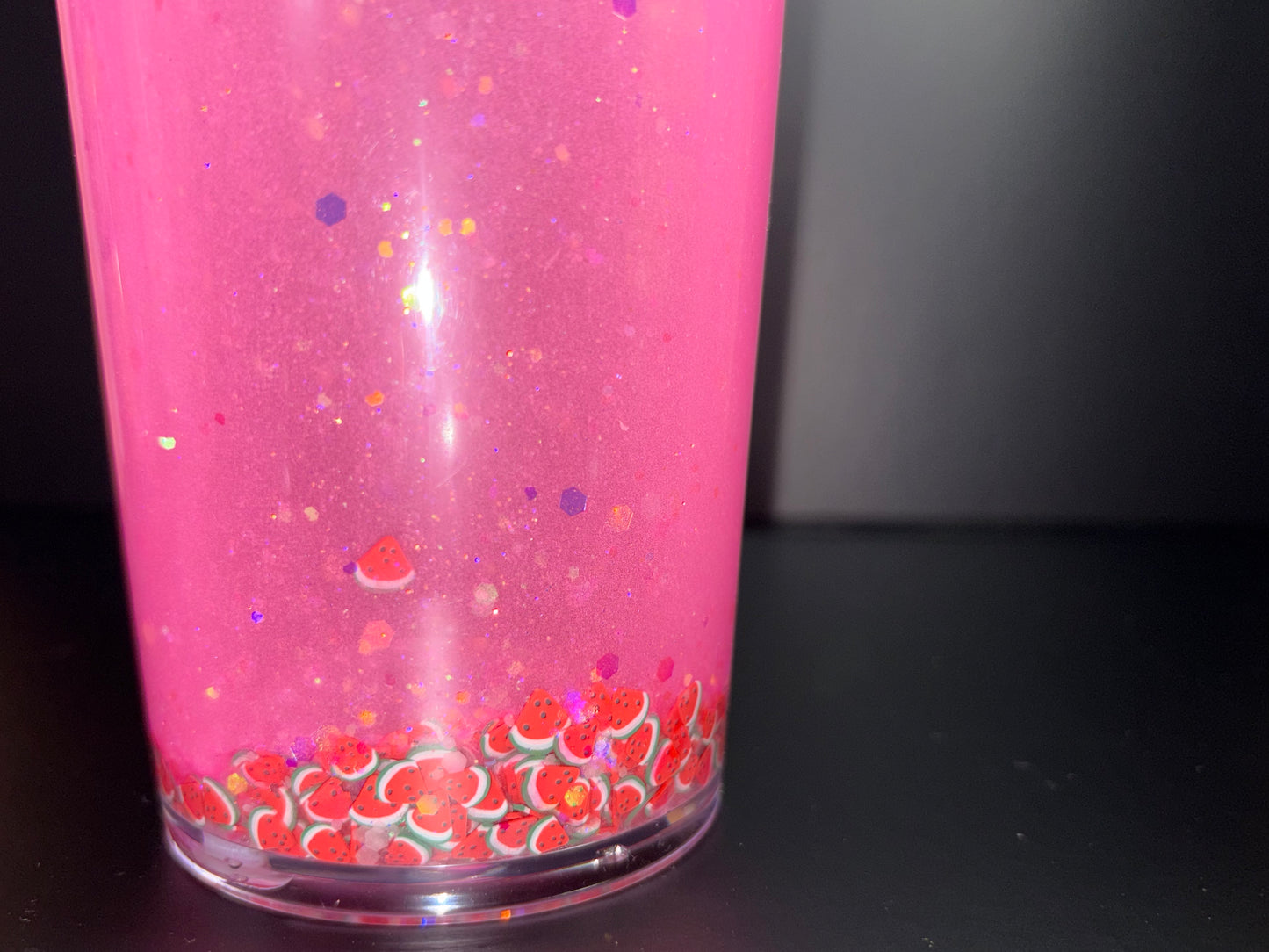 WATERMELON 24 OZ SNOW GLOBE CUP PLASTIC