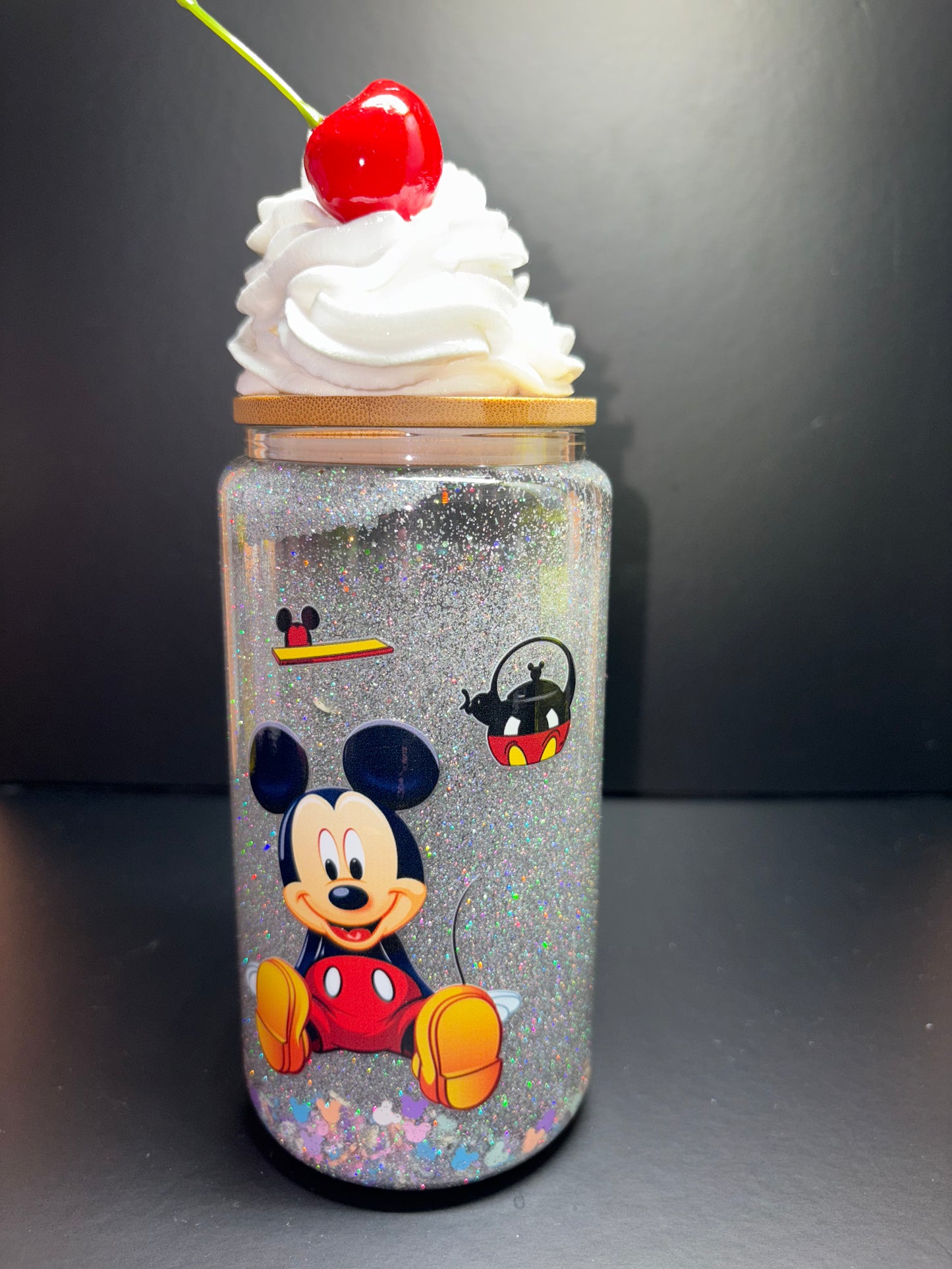 MICKEY ON ROPE 160Z GLASS CUP