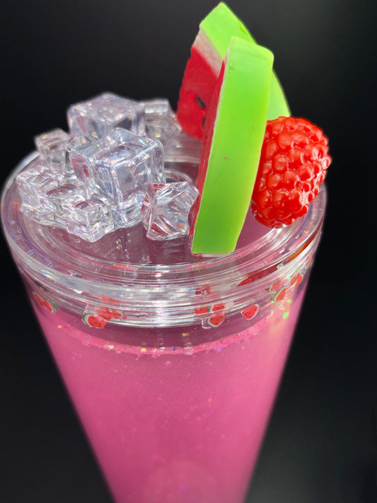 WATERMELON 24 OZ SNOW GLOBE CUP PLASTIC