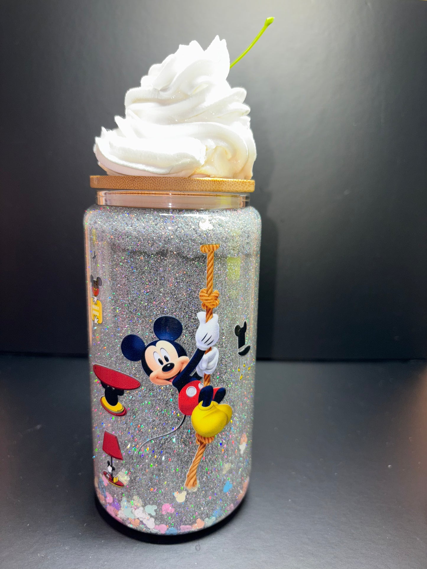 MICKEY ON ROPE 160Z GLASS CUP